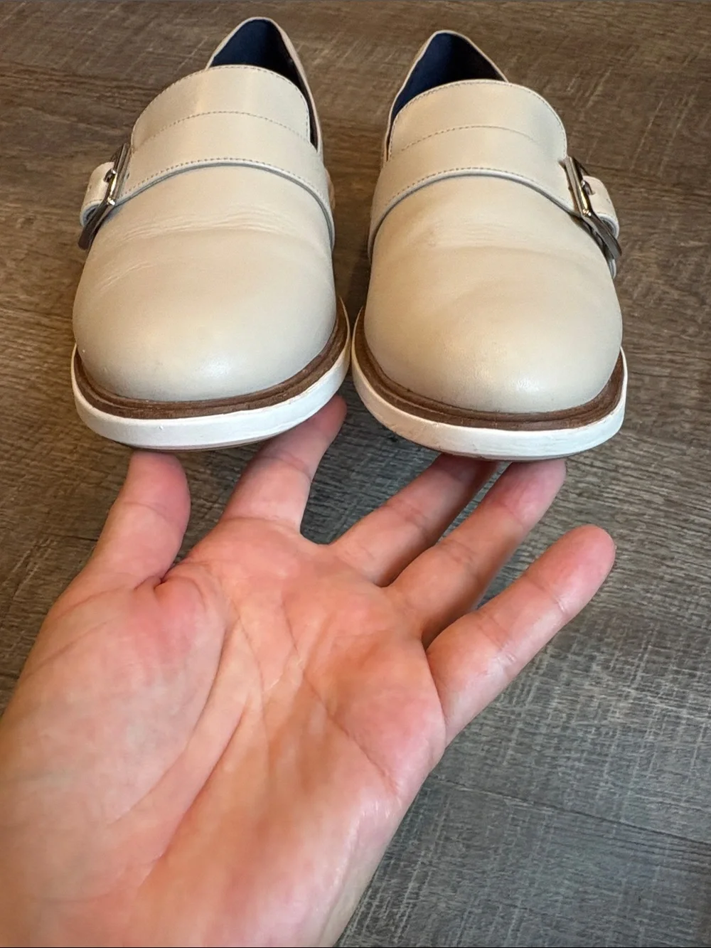 Cole Haan Women's GrandEvolution Slip On Shoes Women’s 8.5 Ivory Leather Loafers